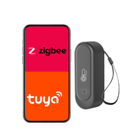 WALE Nouveau capteur de température et d'humidité WiFi Zigbee extérieur noir, thermomètre, étanche IP65, compatible avec Smart Life