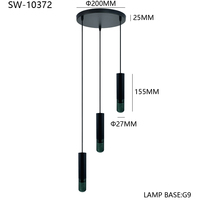 Lámparas Colgantes LED Redondas de Cable Negro Estilo Art Deco Contemporáneo Personalizadas para Dormitorio, Luz de Noche