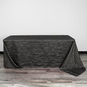 <span class=keywords><strong>Mantel</strong></span> <span class=keywords><strong>Rectangular</strong></span> <span class=keywords><strong>de</strong></span> Tafetán Arrugado - Negro, Mantelería <span class=keywords><strong>Rectangular</strong></span> para Mesas <span class=keywords><strong>de</strong></span> 6 pies, <span class=keywords><strong>Mantel</strong></span> Arrugado para Bodas - Product Image 3