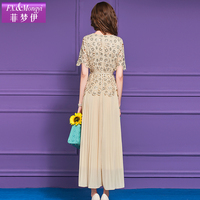 Robe longue élégante et sophistiquée FMY65760 pour l'été, style cintré à la taille avec des paillettes, robe d'été pour femmes