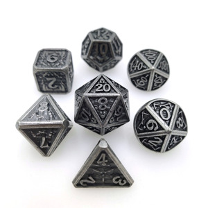 Juego de dados de metal DND Dungeon and Dragon RPG Dados poliédricos D & D dados para RPG D + D Rolling Game <span class=keywords><strong>Dice</strong></span> D y D <span class=keywords><strong>Dice</strong></span> D20 D12 D10 D8 D6 - Product Image 1
