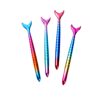 Stylo gel créatif en forme de queue de sirène, corps coloré bleu avec perles de rêve, pointe de 0,5 mm, écriture fluide, pour cadeau promotionnel