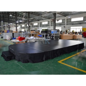 Escenario Portátil Plegable de Aluminio Ligero con Plataforma de Madera Contrachapada, Fácil de Montar, para Eventos al Aire Libre e Interiores - Product Image 5