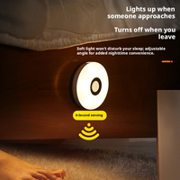 Lampe de nuit LED à détecteur de mouvement alimentée par batterie rechargeable, montage magnétique, pour chambre à coucher, armoire, escalier, éclairage nocturne domestique