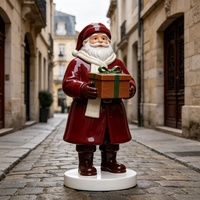 Figurine de Père Noël sur pied pour décoration commerciale, fabriquée en résine et fibre de verre, statue décorative pour centres commerciaux, supermarchés