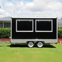 Cuisine mobile de haute qualité 4m/13.12ft avec fenêtre en verre, camion de restauration en fibre de verre, bar à jus, machine à crème glacée, service de bonbons, norme DOT