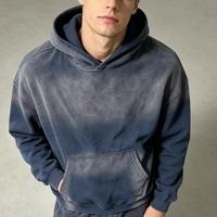 Hoodie streetwear personnalisé avec logo du fabricant, style vintage populaire, poids lourd, une seule pièce