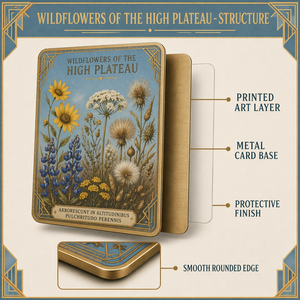 Tarjeta Coleccionable Metálica Personalizada con Impresión HD <span class=keywords><strong>de</strong></span> Flores Silvestres del Alto Plato, Recuerdo en Oro Antiguo, Regalo para Amantes <span class=keywords><strong>de</strong></span> <span class=keywords><strong>la</strong></span> Botánica - Product Image 4