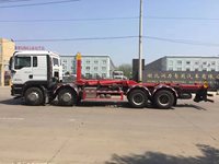 Camion compacteur de déchets à chargement arrière de 31 tonnes, robuste, avec conteneur amovible et double vérin hydraulique