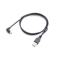 Kabel Data Tipe-C dengan Sudut 90 Derajat, Model Elbow Atas-Bawah, USB 3.1 untuk Pengisian Daya Ponsel