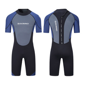 Traje de neopreno de una pieza Sakinno para hombre, de 3 mm, manga larga y manga corta, cálido, para buceo, surf, natación y deportes acuáticos - Product Image 2