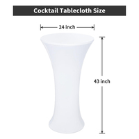 Nappes rondes personnalisables pour tables de cocktail (24x43 pouces) – Housses de table hautes pour salles de banquet, pubs et événements intérieurs/extérieurs