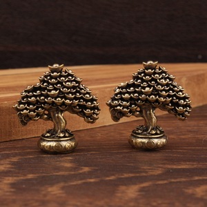 Brass Money Tree Ornament Small Copperware Chinese Style Home <b>Decor</b> Tabletop Sculpture - Product Image 1
