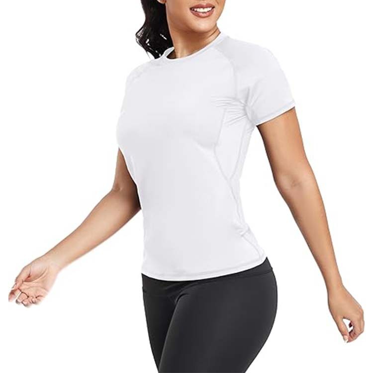 Women's Yoga Sports SkinnyFit Short-Sleeved Training Fitness Polyester/Cotton Spandex QuickDrying Breathable Moisture Front