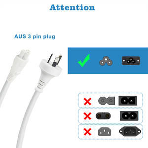 Cable de Alimentación AU de 3 Puntas a IEC 60320 C5, Cable de Extensión Flexible de Cobre Blanco Tipo Trébol para Cargador de Portátil, 250V - Product Image 2