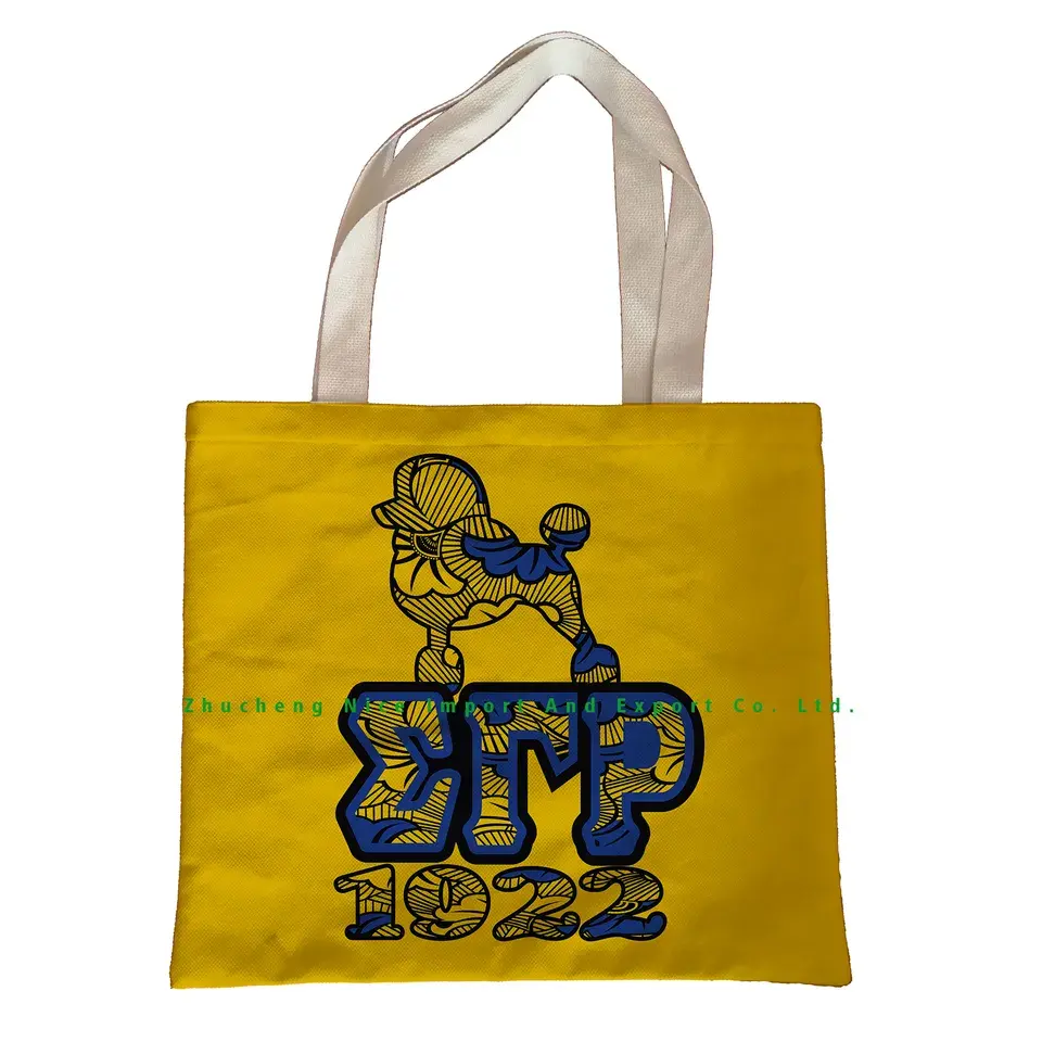 Hoge Kwaliteit Sublimatie Greek Studentenvereniging Sigma Gamma Rho Dubbele Zijde 16 "X 14" Handtas 1922 Poedel Draagtas