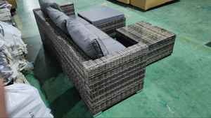 Modernes 3-teiliges Rattan-Sofa-Set, Wetterfeste Gartenmöbel mit Wasserdichten Kissen - Product Image 4