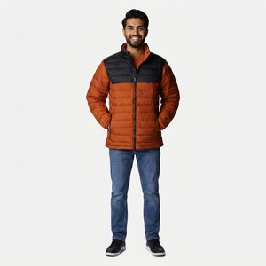 Veste matelassée en toile pour homme, nouvelle mode, prix OEM, logo personnalisé, couleurs, qualité supérieure, imperméable, respirante, légère, hiver - Product Image 1