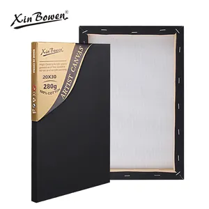 XinBowen पेशेवर 15*15cm कला की आपूर्ति काला चित्रकला कैनवास फ्रेम कलाकार के लिए मुद्रित कैनवास बोर्ड