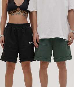 กางเกงขาสั้นลำลองผู้ชายผ้าวอร์สเตดเอวยางยืดสูงระบายอากาศได้ดีปักโลโก้ด้านหน้าตามแบบที่ผู้ผลิตกำหนด - Product Image 1