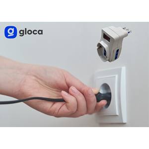 Ensemble d'adaptateurs triples Gloca, 3 prises, 10A 250V AC avec prise Schuko, blanc, fonction de sécurité - Product Image 6