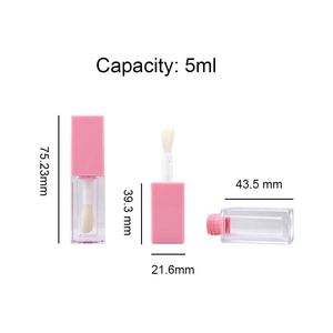 Private Label <b>Custom</b> Square Luxury Plastic Lip Gloss Tube with 5ml Capacity <b>Custom</b> Color Cosmetic Packaging - Product Image 2