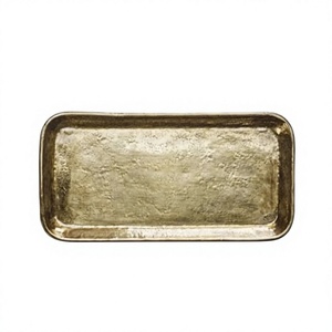 Plateau de service de luxe rectangulaire pour mariage, décoration de table pour fêtes, finition dorée, plateau décoratif et plateaux. - Product Image 1