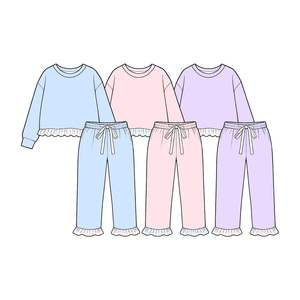 Conjunto de Pantalones y Top con Volantes para Bebés Niñas, Personalizado con Estampado, en Spandex/Algodón Orgánico/Seda de Leche, Ropa Suave y Moderna para Fiestas - Product Image 2