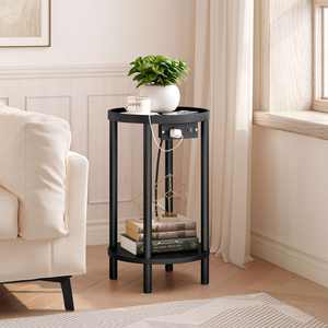 Table d'appoint ronde noire en gros, table basse circulaire noire, tables rondes pour canapé et collations pour salon - Product Image 4