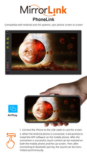 <span class=keywords><strong>2</strong></span> <span class=keywords><strong>Din</strong></span> 7 인치 유선 CarPlay 안드로이드 자동 HD RDS FM AM 터치 스크린 자동차 멀티미디어 플레이어 스테레오 미러 링크 영화 재생 - Product Image 5