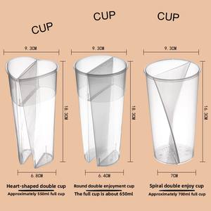 Bicchiere in Plastica PP Personalizzato da 16oz/22oz con Coperchio, Senza BPA, Compartimentato a Doppia Camera per Bubble Tea, Frullati e Dessert - Product Image 4