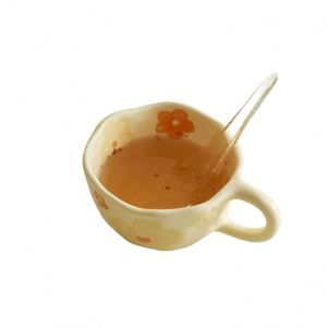 แก้วมัคเซรามิกแบบเรียบง่ายทันสมัยสำหรับใส่2025ถ้วยกาแฟสไตล์ครีมดอกไม้ใหม่ให้ความรู้สึกดีสุทธิงดงามสำหรับเป็นของขวัญทางธุรกิจ - Product Image 5