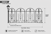 Lanterne solaire décorative pour clôture de jardin avec panneaux en fer forgé, motifs floraux, design écologique et durable, piquets de fixation au sol