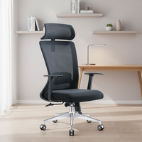 Chaise de bureau exécutive ergonomique contemporaine en maille, pivotante, réglable, avec vérin à gaz, pour bureau à domicile, hôpital, hôtel