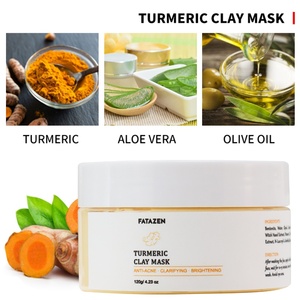 Vente en gros de soins de la peau bio Argile Curcuma Soins de la peau VC Naturel Visage sans pores Nettoyant en profondeur pour le visage Vegan Vitamim C Facepack - Product Image 3