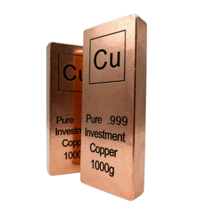 Lingote <span class=keywords><strong>de</strong></span> Cobre Sólido <span class=keywords><strong>de</strong></span> Inversión Personalizable <span class=keywords><strong>de</strong></span> Primera Calidad, 1 kg, 99.9% Puro - Product Image 1