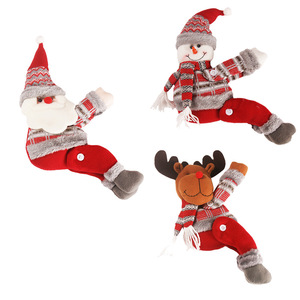 Sujetador de cortina navideño de dibujos animados, Papá Noel, muñeco de nieve, reno, de felpa, para ventana del hogar, decoración de escena navideña - Product Image 5