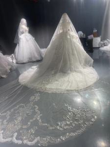 Voile de mariée 5 mètres de long voile de mariage en <span class=keywords><strong>dentelle</strong></span> avec peigne accessoires de mariage - Product Image 2
