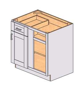 Mobile Base da Cucina Sunique 36 Pollici Design Moderno con 1 Cassetto e Ripiani Aperti per Stoccaggio Contemporaneo in Cucina - Product Image 1