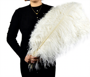 ขนนกกระจอกเทศสีขาวธรรมชาติขนาดใหญ่ 50-55 ซม. สำหรับงานปาร์ตี้ งานรื่นเริง ชุดแต่งกาย งานแต่งงาน ของตกแต่งงานเทศกาล งานประดิษฐ์ดอกไม้ - Product Image 1