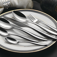 Ensemble de couverts modernes en acier inoxydable poli miroir, 5 pièces, pour la maison, les restaurants et les mariages