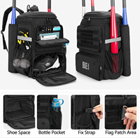 Sac de baseball pour adultes et jeunes Sac à dos de baseball Sac de softball avec support de casque Compartiment à chaussures