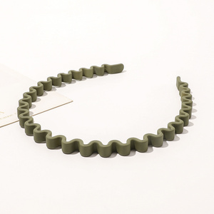 <span class=keywords><strong>Serre</strong></span>-<span class=keywords><strong>tête</strong></span> de mode unicolore en résine ondulée avec <span class=keywords><strong>peigne</strong></span> intégré, pour hommes et femmes, style Alice, pour le sport, accessoires capillaires - Product Image 4