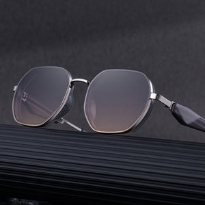 Lunettes <span class=keywords><strong>de</strong></span> soleil KAJILA en gros, mode <span class=keywords><strong>fantaisie</strong></span>, logo personnalisé, monture en métal polygonale, protection UV400, lunettes <span class=keywords><strong>de</strong></span> soleil pour hommes - Product Image 2