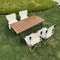 Ensemble table et chaises pliantes portables pour l'extérieur, idéal pour le camping, les pique-niques, les marchés nocturnes, design carré