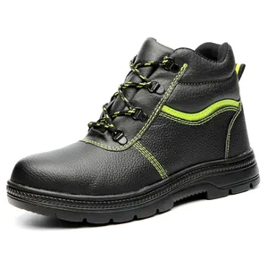 2024 zapatos de seguridad de trabajo de cuero genuino para hombres botas Martin de construcción con zapatos casuales con punta de acero antigolpes