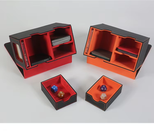 Boîte de rangement pour cartes TCG en cuir PU de qualité supérieure, grande capacité, avec plateau à dés, pour cartes Pokémon, MTG, YuGiOh et autres cartes à collectionner. - Product Image 6