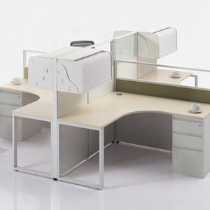 Il posto di <span class=keywords><strong>lavoro</strong></span> del personale della mobilia dell'ufficio progetta la scrivania del Computer di quattro persone con il gabinetto sotto la scrivania - Product Image 4