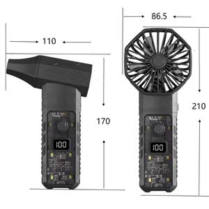 2 in 1 Turbo lüfter Turbo gebläse Mini Turbo lüfter Faltbarer wiederauf ladbarer tragbarer Hand ventilator Heftiger Turbofan - Product Image 2