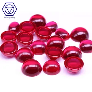 Rarity Red Ruby 5# Corundum Cabochon Cut Top Quality Synthetic Corundum for Ring